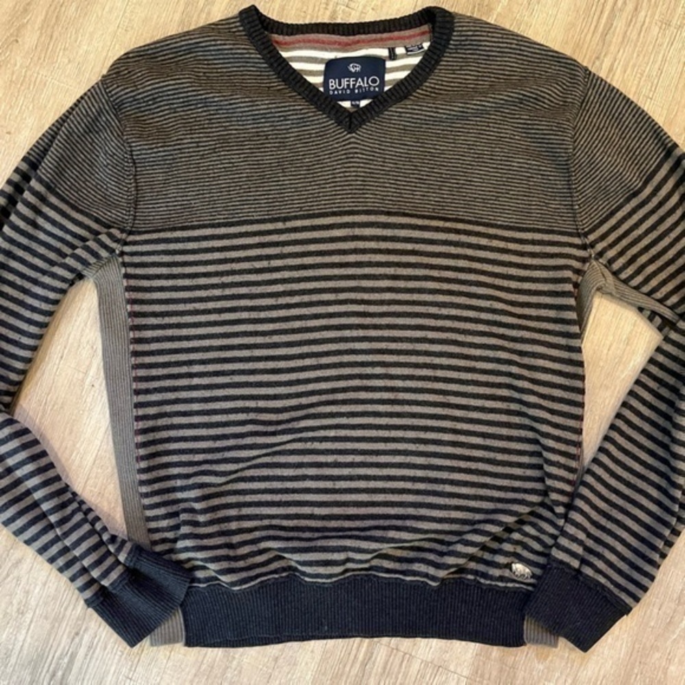 Buffalo David Bitton Wool Blend V Neck W-Amino Sweater XL